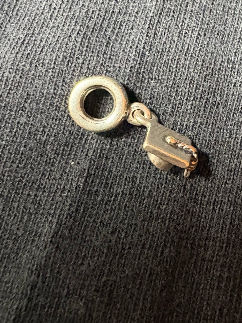 Sterling Silver Dangle Charm in Gold Tone
